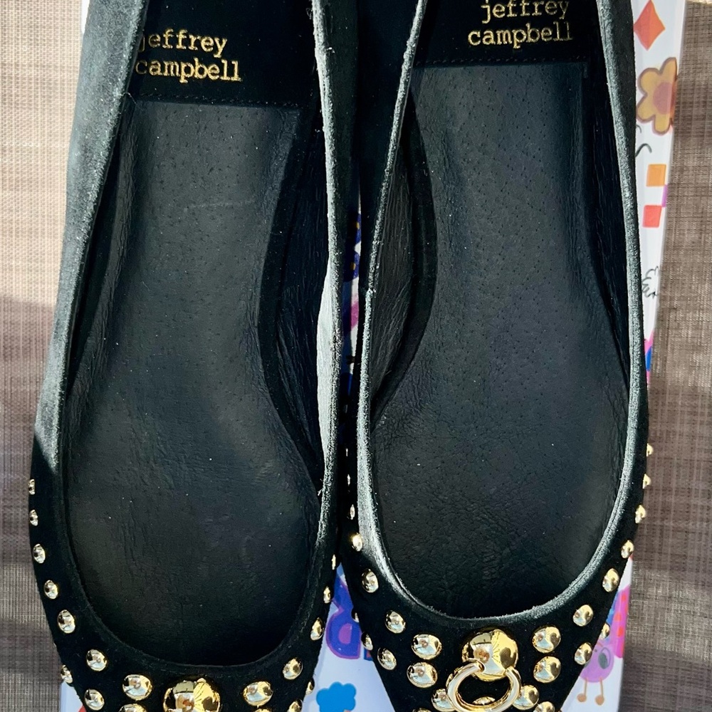 Jeffrey Campbell Elegant Black Embellished Flats - Picture 6 of 8